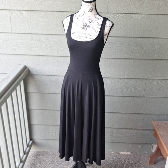 Reformation Rou Black Midi Dress Size Small Balletcore Chic - Picture 4 of 16